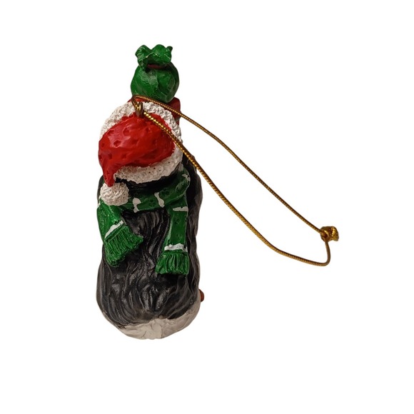 Ceramic Penguin Christmas Ornament Present Scarf Santa Christmas Animal Decor - Picture 3 of 6